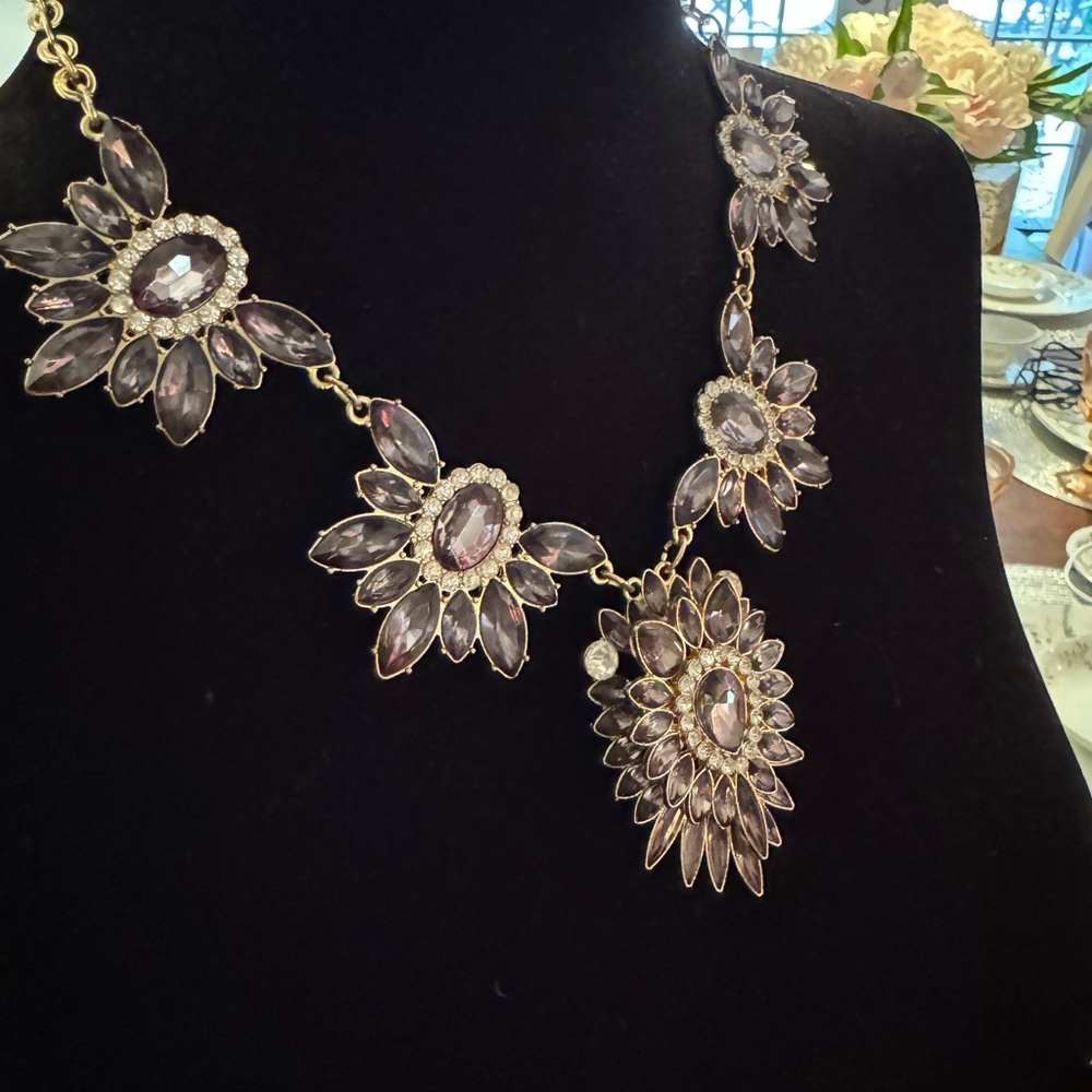 Black, dark grey and gold statement necklace